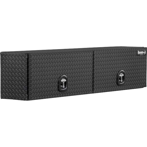 Buyers Products 18x16x90 Inch Matte Black Diamond Tread Aluminum Topsider Truck Box with Flip-Up Doors 1722365 - main